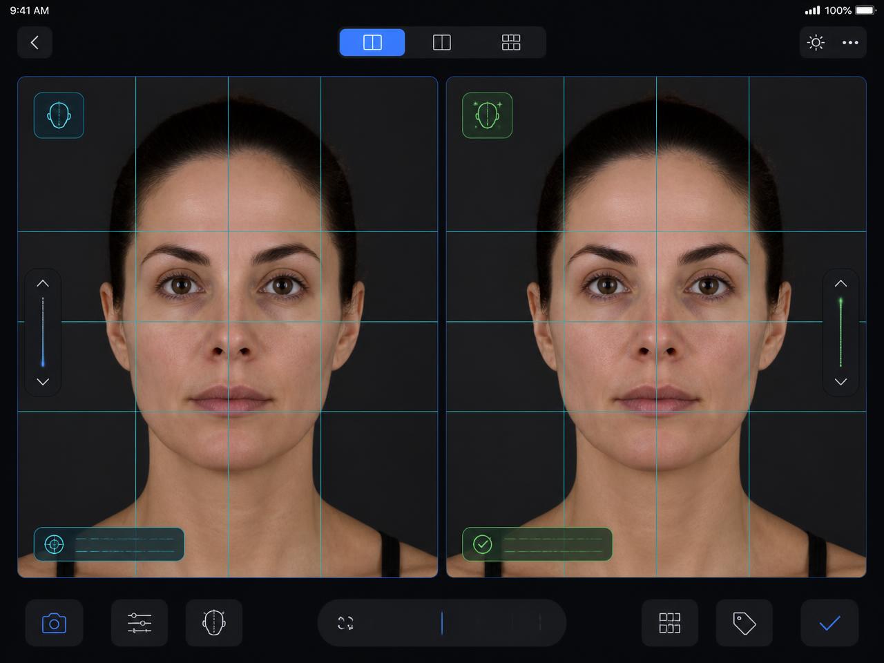 ALIGN side-by-side before and after compare screen